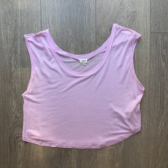 Aritzia Wilfred Muscle Tee T-shirt Cropped sleeveless lilac purple Size XS - Picture 13 of 14